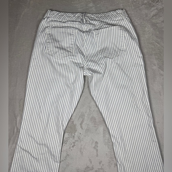 Frame Le Crop Mini Boot Cobalt Multi Blue White Striped Cotton Blend Jeans 28 - Picture 12 of 15